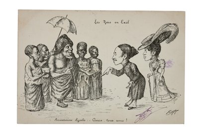 Les Rois en Exil. Presentations Royales: Amis, tous amis!, c.1906 by L. Chagny